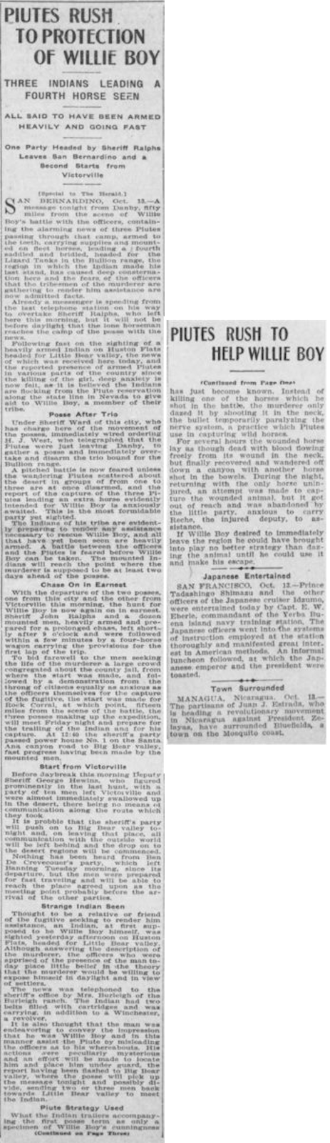 Oct. 14, 1909 - Los Angeles Herald article clipping