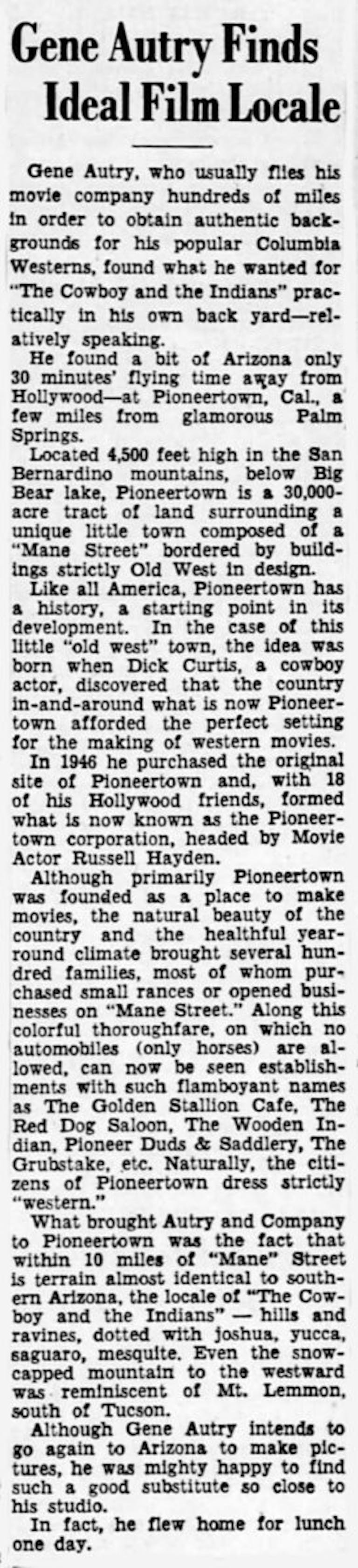 July 2, 1949 - Lansing State Journal article clipping