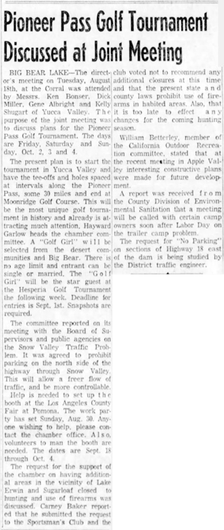 1959 Aug 25 - The San Bernardino County Sun article clipping