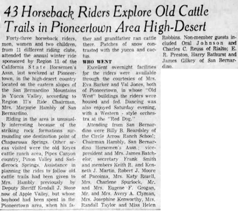 Jan. 31, 1960 - The San Bernardino County Sun article clipping