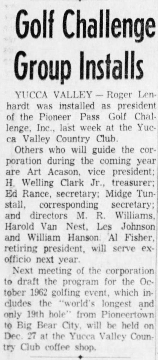 Dec. 17, 1961 - The San Bernardino County Sun article clipping