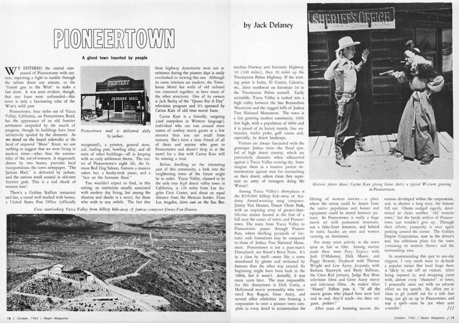 Oct. 1965 Desert Magazine article clipping