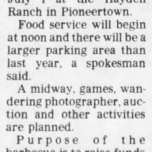 1979 Memorial barbeque article clipping