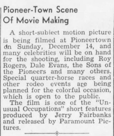 Dec. 12, 1947 - The Desert Sun article clipping