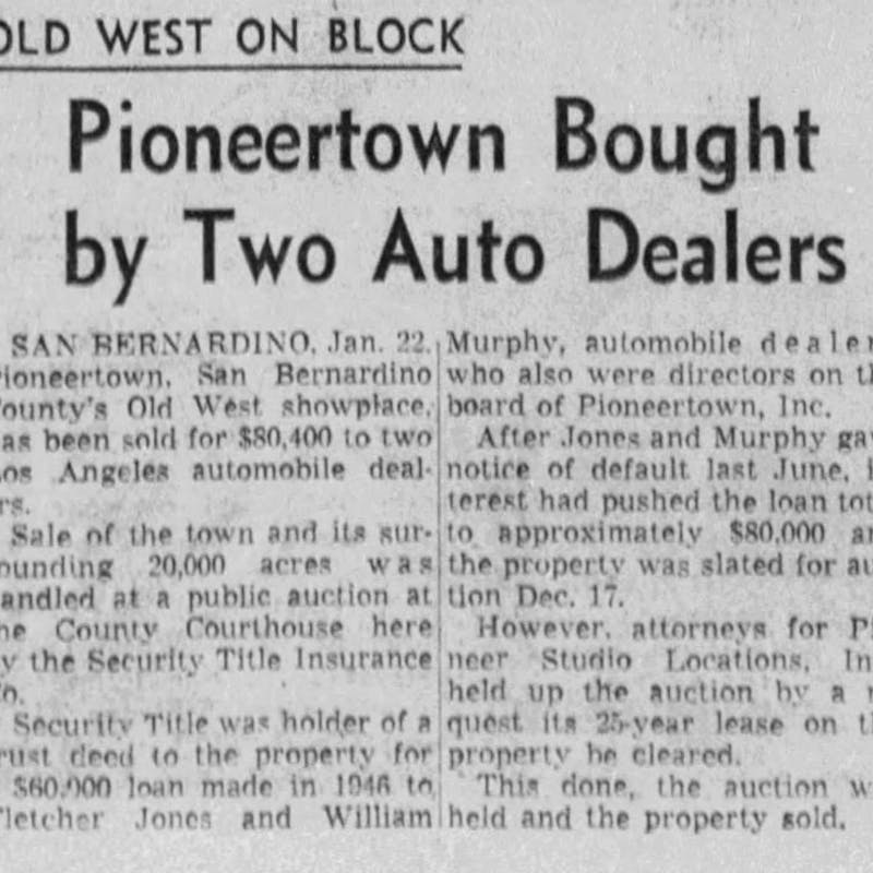 1954 Old West on block article clipping