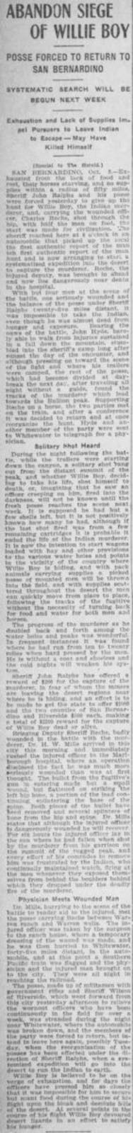 Oct. 10, 1909 - Los Angeles Herald article clipping