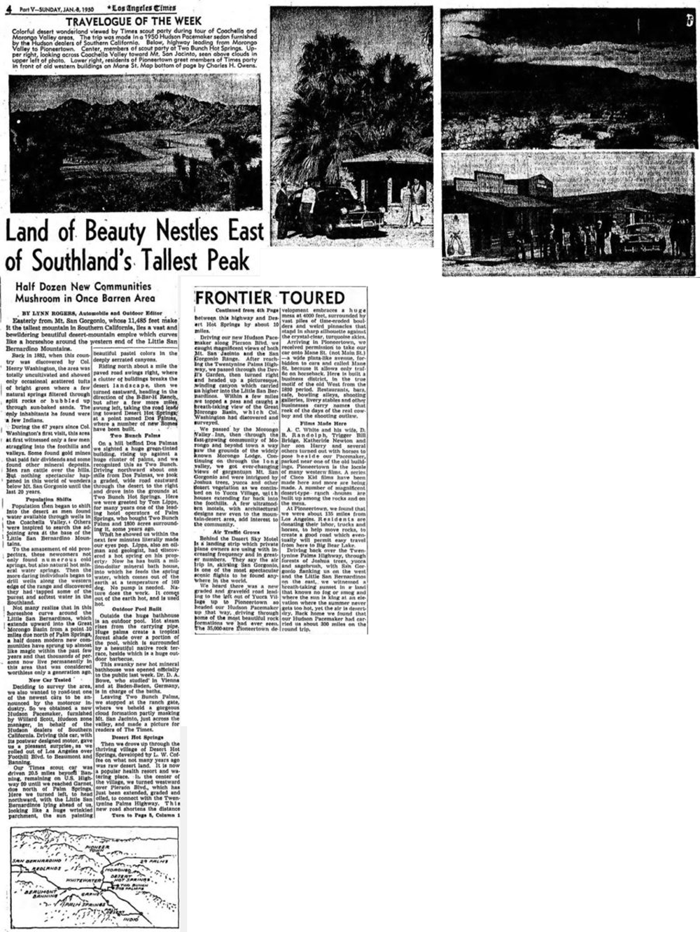 Jan. 8, 1950 - The Los Angeles Times artcile clipping