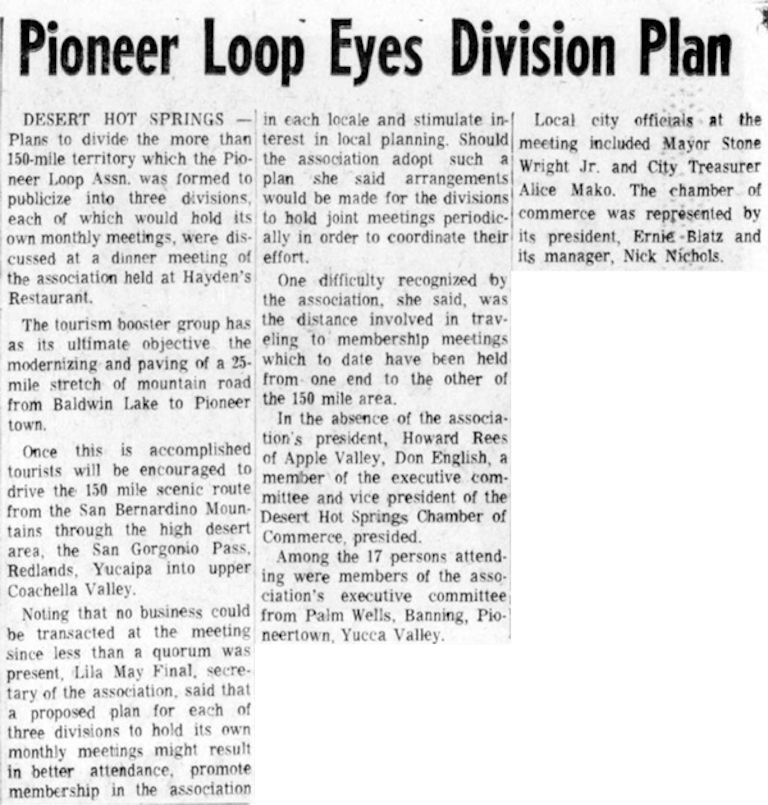 Aug. 8, 1966 - The Desert Sun article clipping