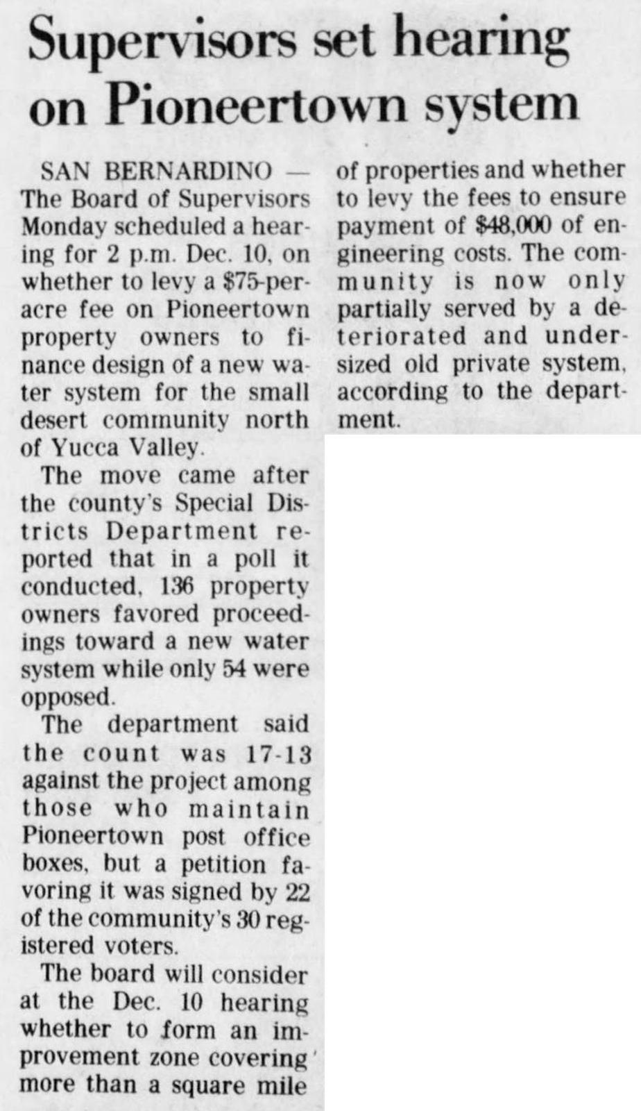 Nov. 22, 1979 - The San Bernardino County Sun article clipping