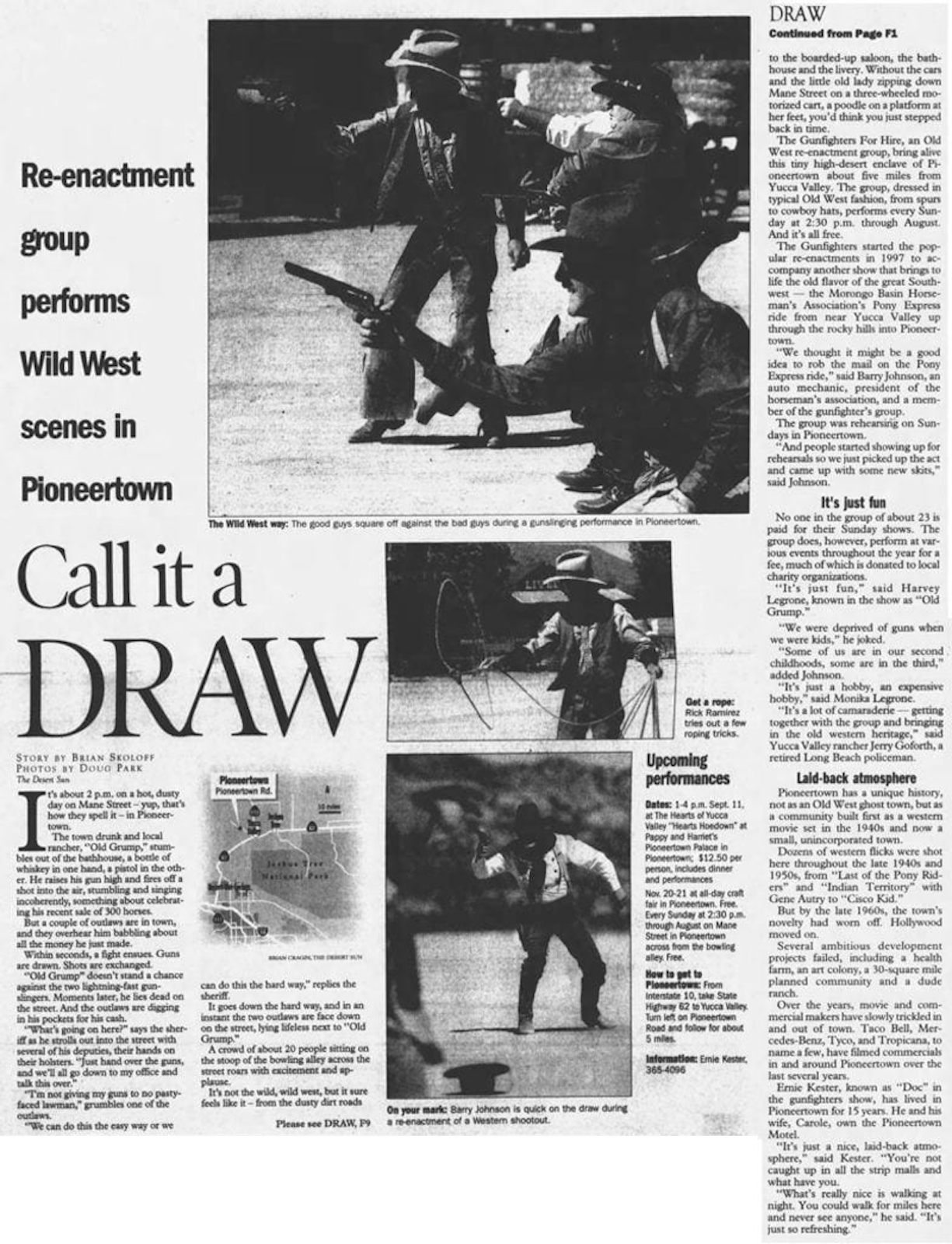 Aug. 8, 1999 - The Desert Sun article clipping