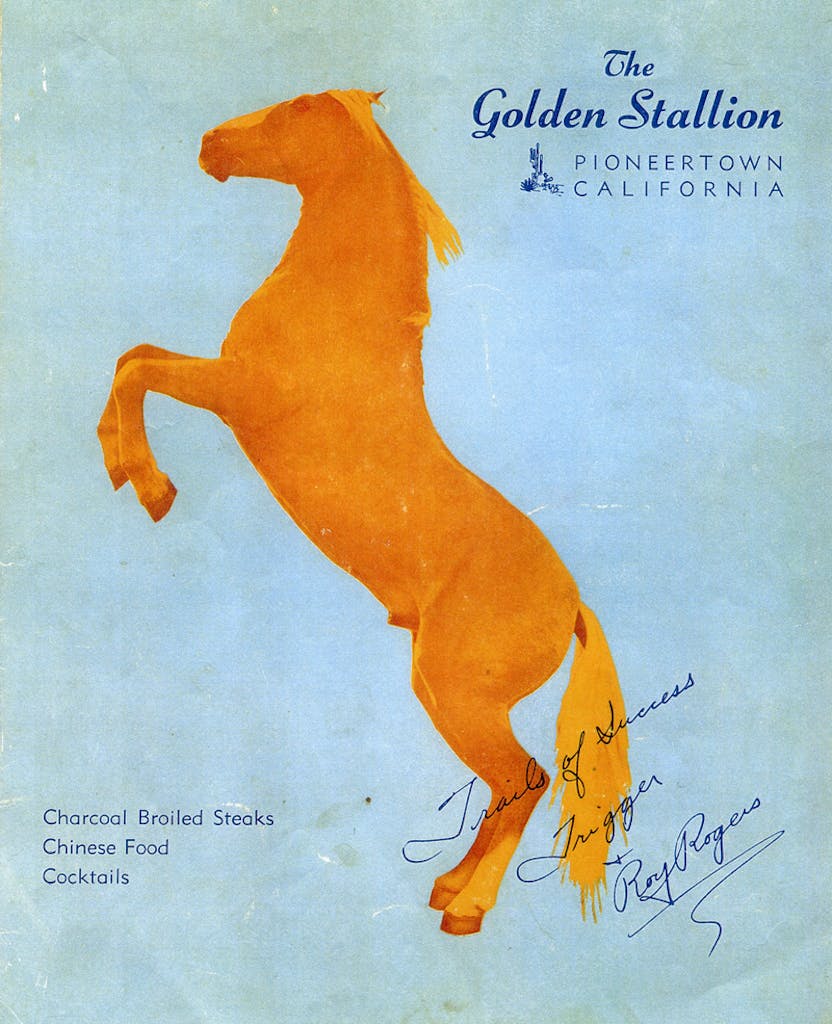 Golden Stallion menu cover